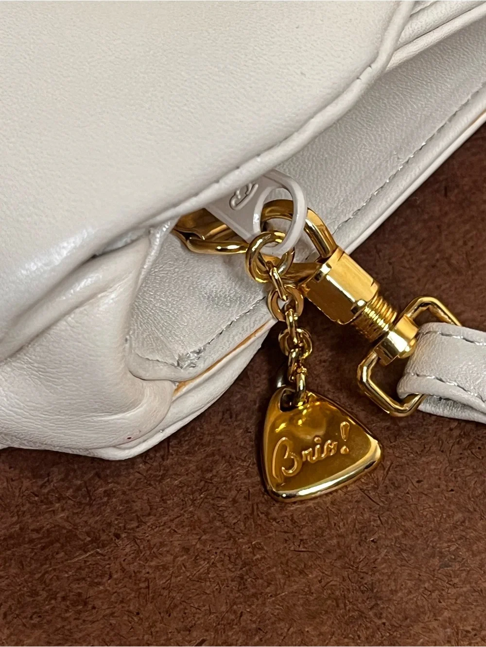 Vintage 80s Brio! Cream Leather Convertible Crossbody Shoulder Bag / Clutch